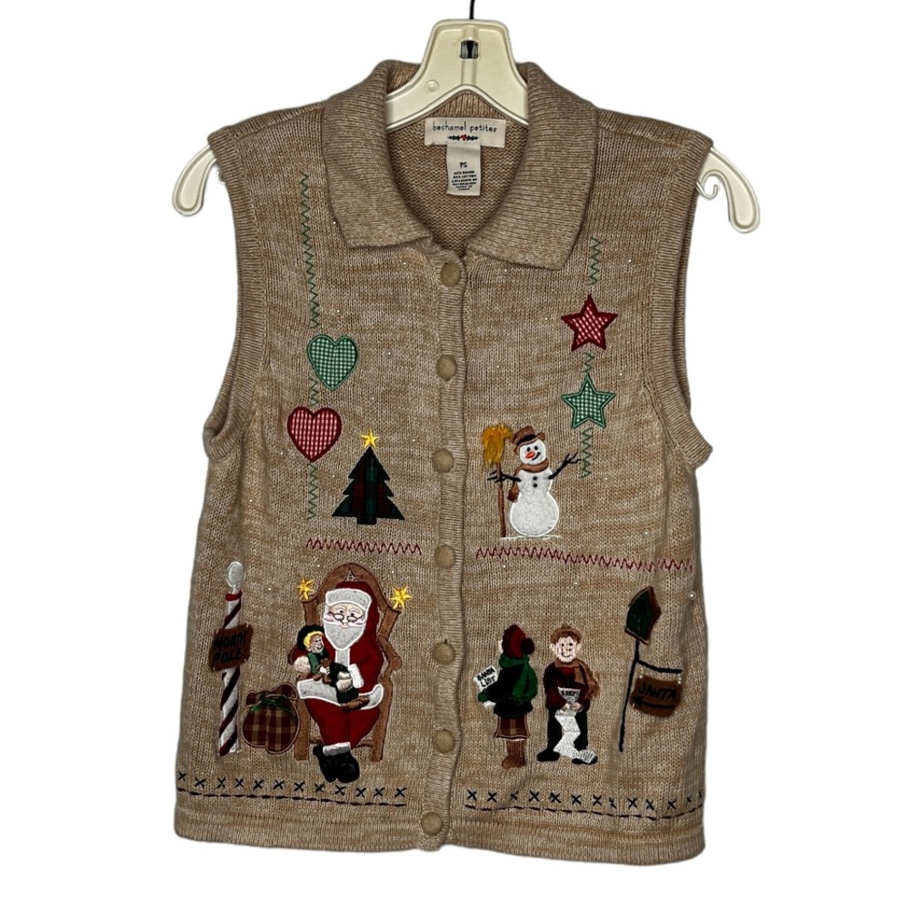 Vintage Bechamel Petites Christmas Sweater Vest